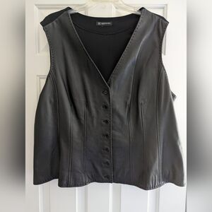 Dark Brown Leather Vest  Size 2x